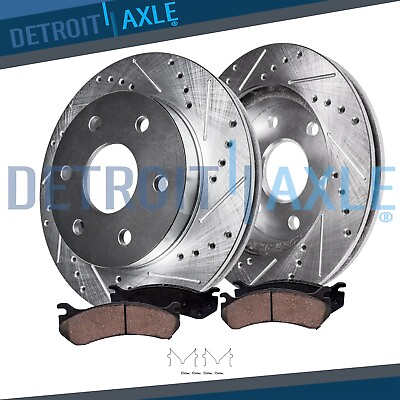 #ad 338mm Front Drilled Rotors Ceramic Pads for 2003 2009 Toyota 4Runner Lexus GX470