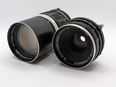 #ad Minolta W. Rokkor QE Wide Angle Lens 35mm F 4 amp; 135mm f 2.8 from JAPAN
