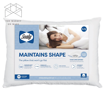 #ad Sealy Extra Firm Support Pillow with 2quot; Gusset Hypoallergenic EternaLoft Fill ✅