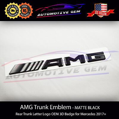 #ad AMG Emblem Matte Black Rear Trunk Letter Logo OEM 3D Badge for Mercedes 2017
