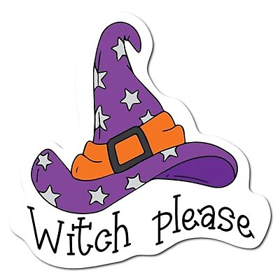 #ad Halloween Witch Please Spooky Funny Holiday Magnet Decal 5x5 Inches