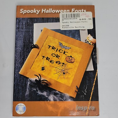 #ad Embroidery Machine Spooky Fonts on MultiFormat CD Halloween 4quot;x4quot; hoop Inspira
