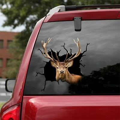 #ad Cute Red deer car sticker vinyl decal animals decal deer decor
