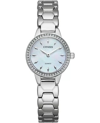#ad Citizen Quartz Womens Crystal Silver Stainless Steel Ez7016 50d