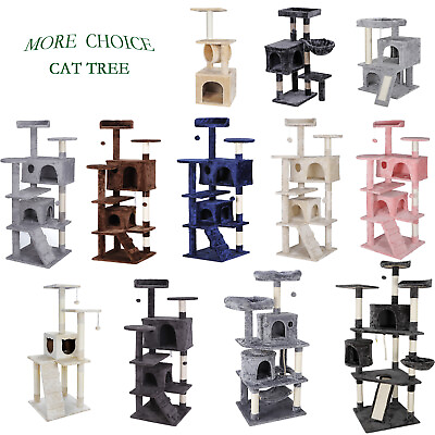 #ad Multiple Sizes Cat Tree Tower Scratching Post Cat Activity Center Condo Tower