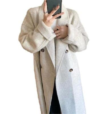 #ad Customized Womens Winter Cashmere Wool Warm Casual Outwear Windbreaker Overcoat