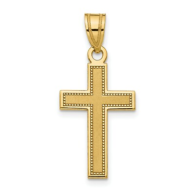 #ad 14k Yellow Gold Latin Cross Charm Pendant