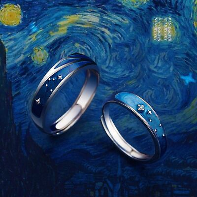 #ad Round Shape Star Pattern Rings Men Women Fashion Jewelry Accessory Cocktail Ring
