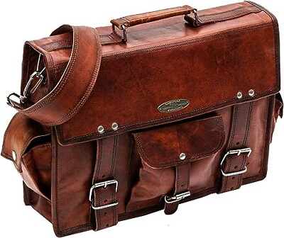 #ad #ad Vintage Leather Messenger Bags For Men Genuine Leather Laptop Briefcase Bag