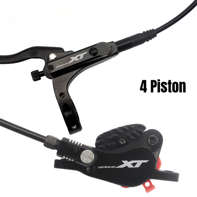 #ad MTB 4 Piston Hydraulic Disc Brake with Cooling Meatal Pads Mineral Oil Brake