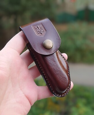 #ad Leather holster with belt loop for Victorinox knife One Hand 111 mm