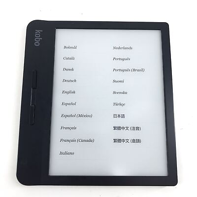 #ad Kobo Libra H2O N873 8GB Wi Fi 7in eReader eBook Reader Black