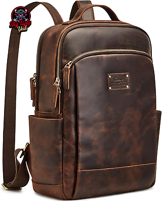 #ad Genuine Leather Backpack Purse for Women Large Backpack for Men Vintage Rucksack