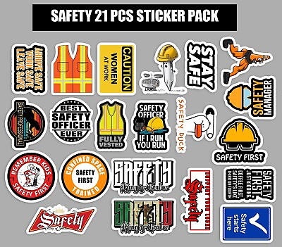 #ad Safety 21 pcs sticker pack vinyl stickers waterproof laminated