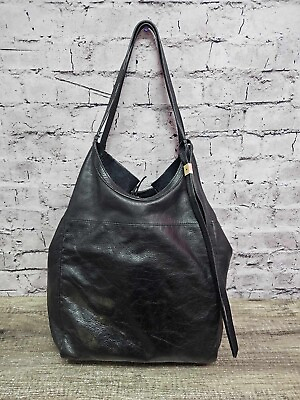 #ad Hobo Women’s Black Leather Handbag Slouchy Shoulder 10c15