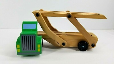 #ad Melissa and Doug Wooden Car And Vehicle Carrier Classic Toy Set Of 2 Items