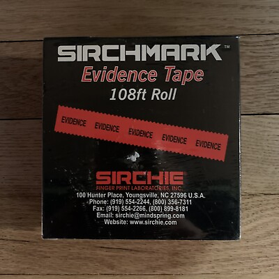 #ad Sealed Sirchie Red SIRCHMARK Evidence Tape White Stripe 108 ft