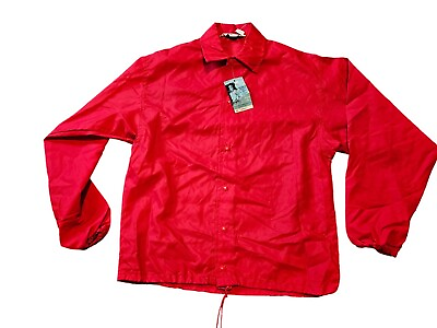 #ad Vintage West Wind Warm Up Rain Windbreaker Snap Red Jacket Mens M New w Tags