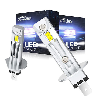 #ad 2X H1 LED Headlight High Low Beam Bulb Kit 100W 20000LM 6500K ERROR FREE