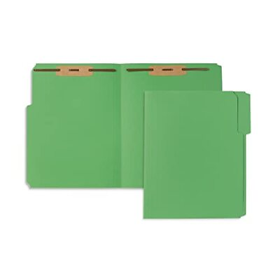 #ad 50Pack Fastener File Folders w End Tabs for Files Receipts Letter Size Green