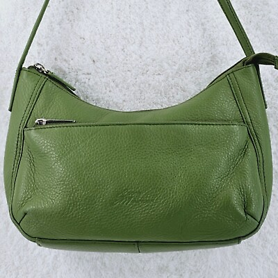 #ad Stone Mountain Apple Green Pebble Leather Shoulder Bag