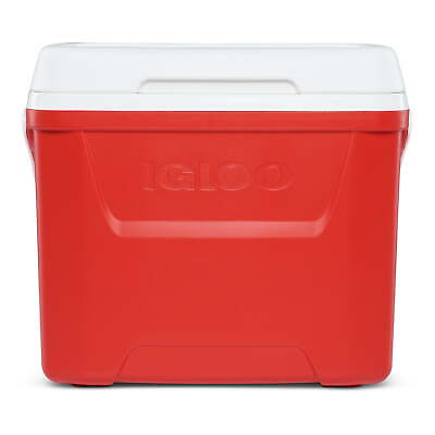 #ad 28 QT Ice Chest Cooler Picnic Basket Cooler Insulated Portable Box Red