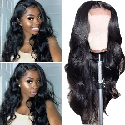 #ad USA Black Long Body Wave Wig Natural Middle Long Wavy Curly Women Causal Party