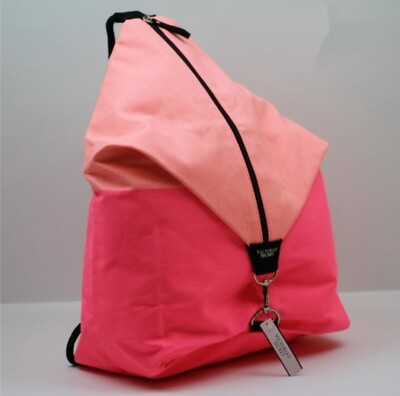 #ad Victoria#x27;s Secret Drawstring Bag Beach Sling Bag Pink Neon And Orange