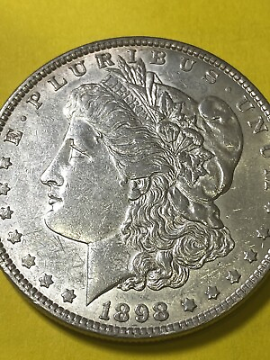 #ad 1898 p morgan silver dollar su bu