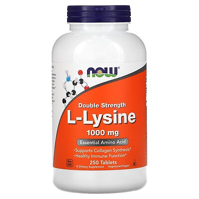 #ad Now Foods L Lysine 1000 mg 250 Tablets GMP Quality Assured Kosher Vegan