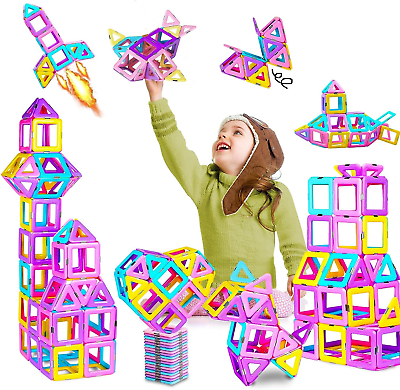 #ad 36PCS Magnetic Building Blocks Magnetic Tiles for Girls Boys Kids STEM Education