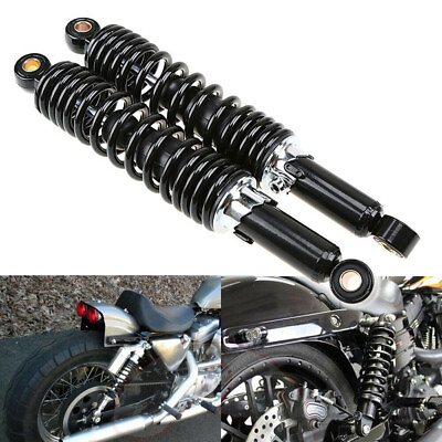 #ad Pair Black 12.5#x27;#x27; 320mm Motorcycle Rear Air Shock Absorber Suspension Dirt Bike