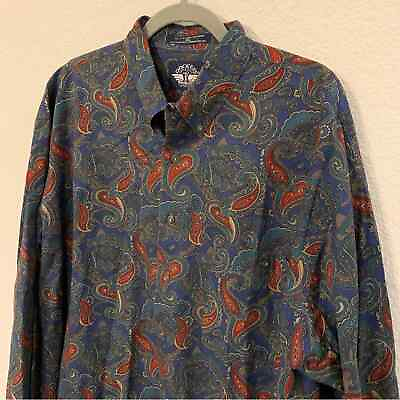 #ad Dockers men’s XL vintage paisley multicolor button down shirt