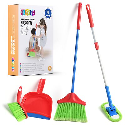 #ad Play22 Kids Cleaning Set 4 Piece Toy Cleaning Set Includes Broom Mop Brus...