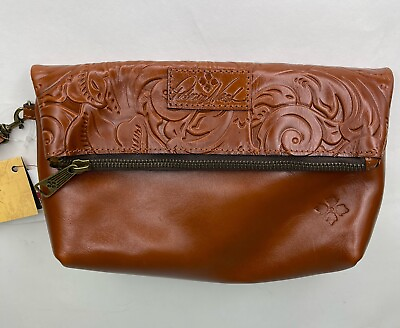 #ad Patricia Nash NWT VALERIE Fold over Wristlet Clutch Leather Tooled Florence