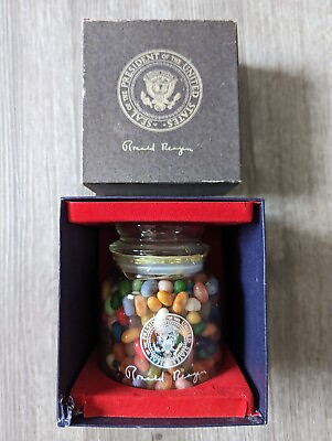 #ad Ronald Reagan Presidential Seal Official White House Gift Jelly Bean Jar