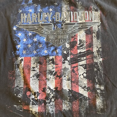 #ad Harley Davidson 2 Xl T shirt American Flag