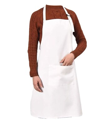 #ad White Blank Polyester Adjustable Chef Apron Crafts Grill BBQ Smoker Baking Cook