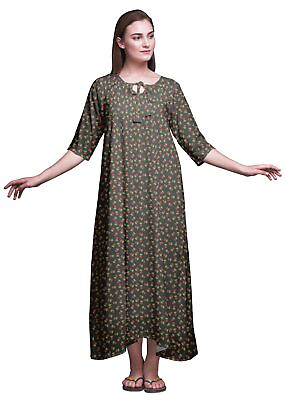 #ad Bimba Floral Maxi Sleepwear For Women Summer Printed Nightgowns FL 693M