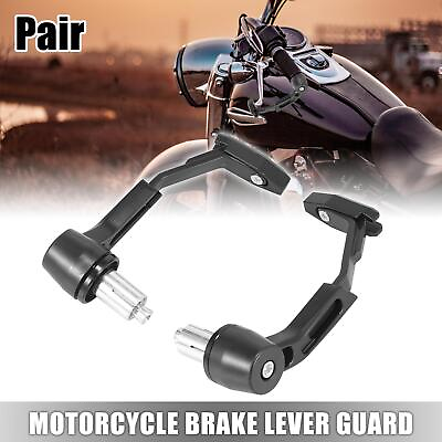 #ad 1 Pair 7 8quot; 22mm Motorcycle Brake Lever Guard Handlebar Protector Clutch Black