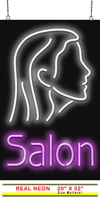 #ad Salon Neon Sign Jantec 20quot; x 32quot; Hair Cut Style Perm Color Dye Wash Shop