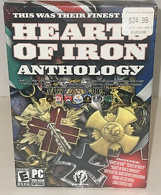 #ad Hearts Of Iron I amp; II 1 amp; 2 Anthology PC Doomsday w Medal Map NTSC SEALED NEW