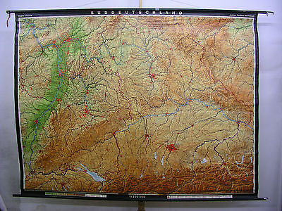 #ad School Wall Map School Map Role Map Alps South Germany 253x194c 1973