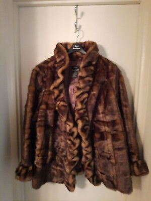 #ad Imitation Fur Jacket w Ruffled Edge by Dennis Basso