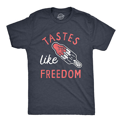 #ad Mens Tastes Like Freedom T Shirt Funny Cool Fourth Of July Party Popsicle Tee