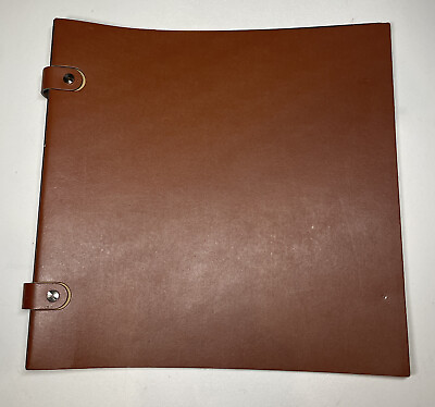 #ad Vintage Prat Paris Photo and Art Leather Binder Brown Made in France Refillable
