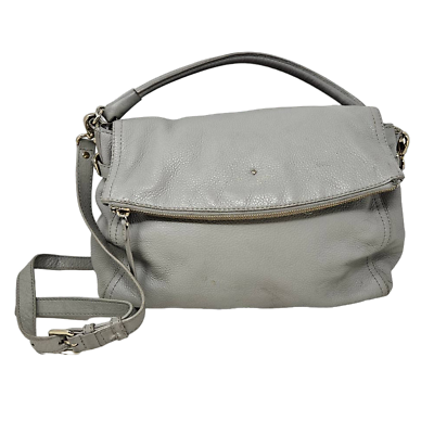 #ad Kate Spade Cobble Little Minka Handbag Shoulder Bag Leather Light Gray