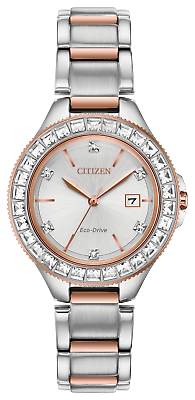 #ad Citizen Eco Drive Silhouette Women#x27;s Swarovski Crystal Watch 31mm FE1196 57A