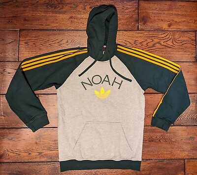 #ad Adidas x Noah 3S Hoodie Sweatshirt Gray Green Yellow Men#x27;s Size Small