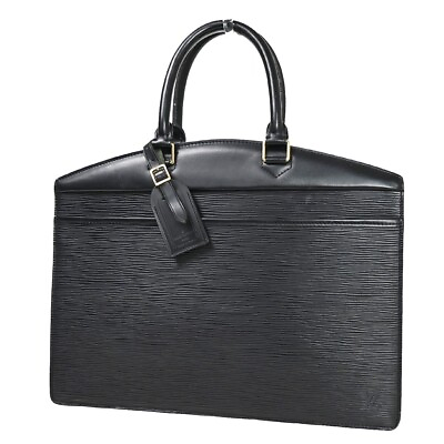 #ad LOUIS VUITTON LV Logo Riviera Hand Bag Epi Leather Black France M48182 04MZ937